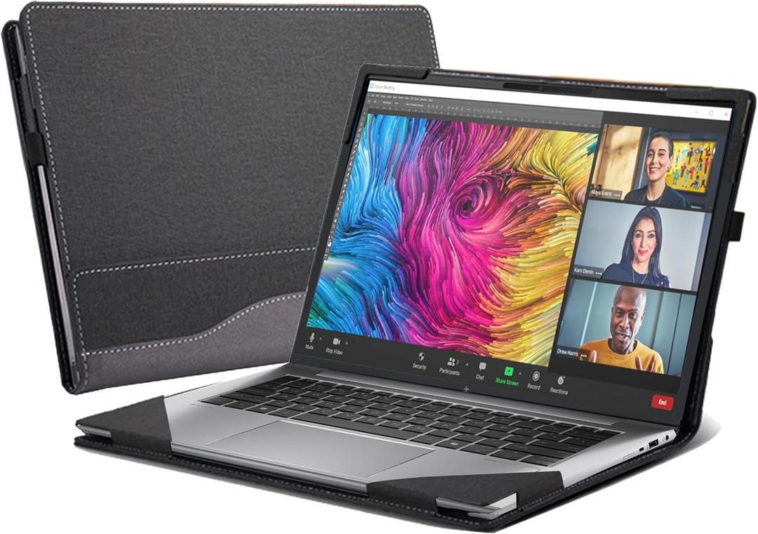 Laptop Case Cover for HP ZBook Firefly 14 G11 14" Mobile Workstation Notebook Sleeve Computer Bag Protective PU Leather Shell (Gray)