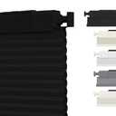 SUNOFF Cordless No Drill Blackout Cellular Shades, 30" W x 48" H, Black