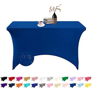 Spandex 4ft Waterproof Table Cover for Party, Wedding, Banquet, and Events(Classic blue) Pack Of 2