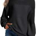 Dokotoo Women's Casual Long Sleeve Sweaters Loose Crewneck Knit Solid Pullover Sweater Jumper Tops, Size XL