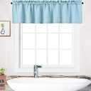 NANAN Waffle Woven Textured Valance for Bathroom Waterproof Window Covering (60" x 15", Dusty Blue, One Panel)