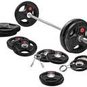 Fitvids Olympic Cast Iron 2-Inch Weight Plates for Strength Training & Weightlifting Home Gym, 255 Pounds Set, Multiple Packages