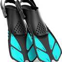 Greatever Snorkel Fins Adjustable Buckles Open Heel Swim Flippers Travel Size Short Swim Fins for Snorkeling Diving Swimming Adult Men Womens, Size 5-6
