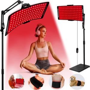 Red Light Therapy for Face and Body, 10-in-1 Multifunction Red Light Therapy Lamp with Stand, 660nm Red Light & 850nm Near Infrared Light Therapy Device with Red Light Therapy Belt and Stand