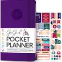 GoGirl Planner and Organizer for Women  Pocket Weekly Planner, Goals Journal & Agenda for Time Management & Productivity. Undated (Purple) (Pocket (3.5'' x 6.2''))