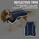 Fragralley Dog Coat Medium, Waterproof Dog Jacket with Warm Fleece Lining, Adjustable Reflective Dogs Winter Coat, Turtleneck Pet Coats for Cold Weather (Blue M)