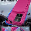 ATATOO for iPhone 17 Wallet Case with Card Holder (3-5 Cards) & [RFID Blocking] & Sliding Camera Cover, Military Grade Drop Protection, Women Men Cute Cover Case for iPhone 17 6.3" 2025, Hot Pink