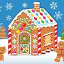 38PCS Make-a-Gingerbread House Stickers for Kids - Christmas Party Game/Craft/Activity/Favor/Supplies - 19 Finished Products