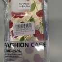 Cherry Heart Print Glitter Silver Phone Case for iPhone 16 6.1",Trendy Cute Coquette Fruit Aeshteitc Kawaii Protective Girly Pretty Bling Cover for iPhone 16 6.1in