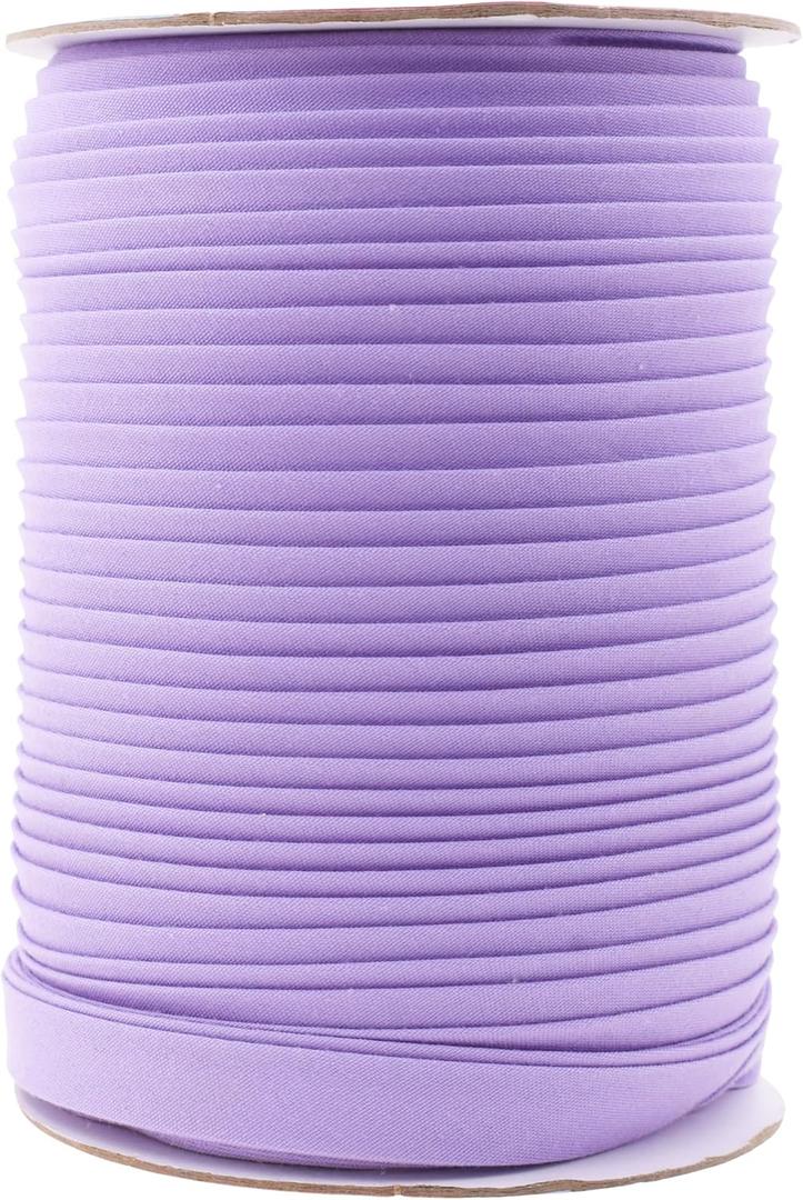 Mandala Crafts 55 Yards 1/2 Inch Lilac Double Fold Bias Tape for Sewing - Bias Binding Tape for Quilting Binding, Hemming, Seam, and Fabric Piping