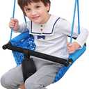 Kids Swing Seats Indoor Hand-Made Net Swing with Adjustable Rope Tree Swings for Kid Child Backyard Playground Swings Outside Indoor (Blue