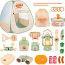 Kids Camping Set, Pretend Camping Toys with Pop Up Tent, Indoor Outdoor Play Camping Gear for Toddler Age 3 4 5 6 Year Old Christmas Birthday Gift