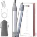 HEBECA Nose Hair Trimmer for Men & Women - 2in1 Rechargeable Ear and Nasal Hair Trimmer, Waterproof Nose Clipper, Electric Eyebrow Trimmer & Facial Hair Remover Grooming Set (Silver Grey)