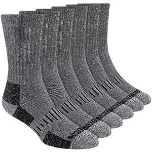 KEECOW Merino Wool Crew Socks For Men & Women, Thermal, Warm, Winter, Cushion, Hiking, Working, Running, 3 Pairs, M, Grey