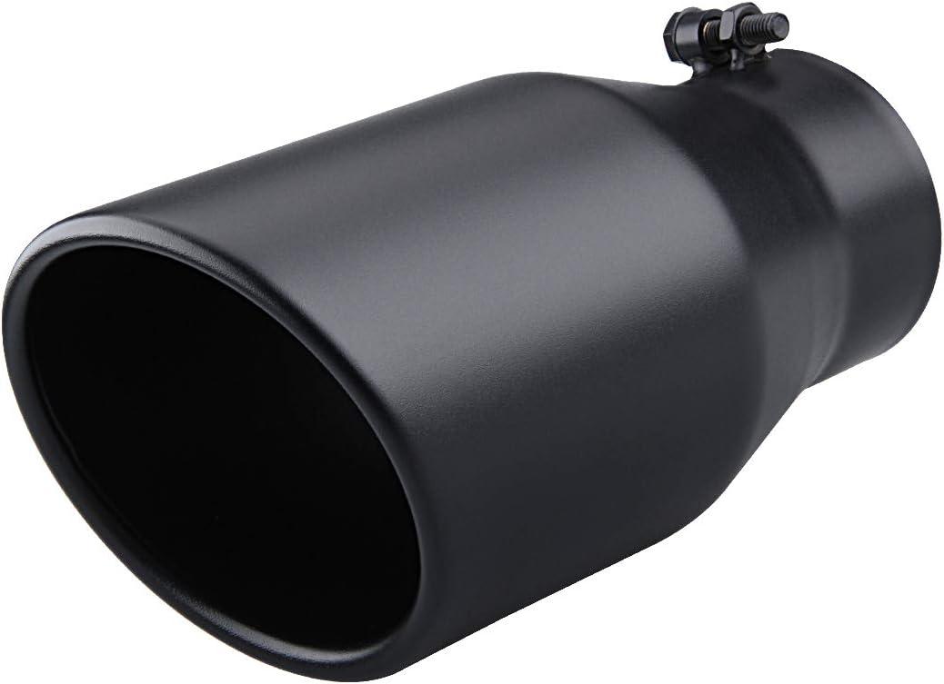 LCGP 4" inlet Diesle Exhaust Tip, 6" outlet, 12" Long Truck Tailtip, Rolled Angel Design, Polished Finished