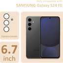 2 x Christmas Phone Case for Samsung Galaxy S24 FE - Clear Soft Flexible TPU Protective Case with Gingerbread Man Design, Anti-Slip Shockproof Holiday Cover for Boys Girls (6.4 Inch)