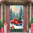 Merry Christmas Front Door Cover Banner 70.9 x 31.4 In (Car-Christmas tree)