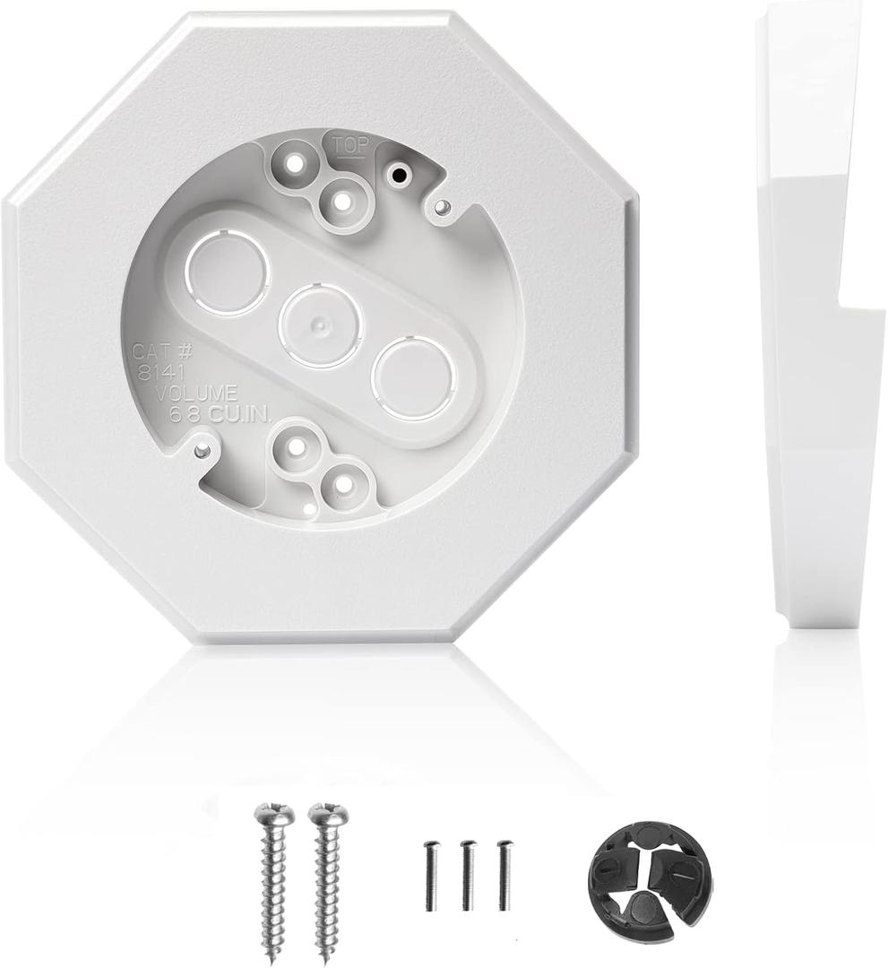 Vinyl Siding Light Mounting Block with Built-in Electrical Box, 8141 Vinyl Electrical Mounting Block for Outdoor Light, Ideal for 1/2" Lap Siding  White(1 Pack) (Small)