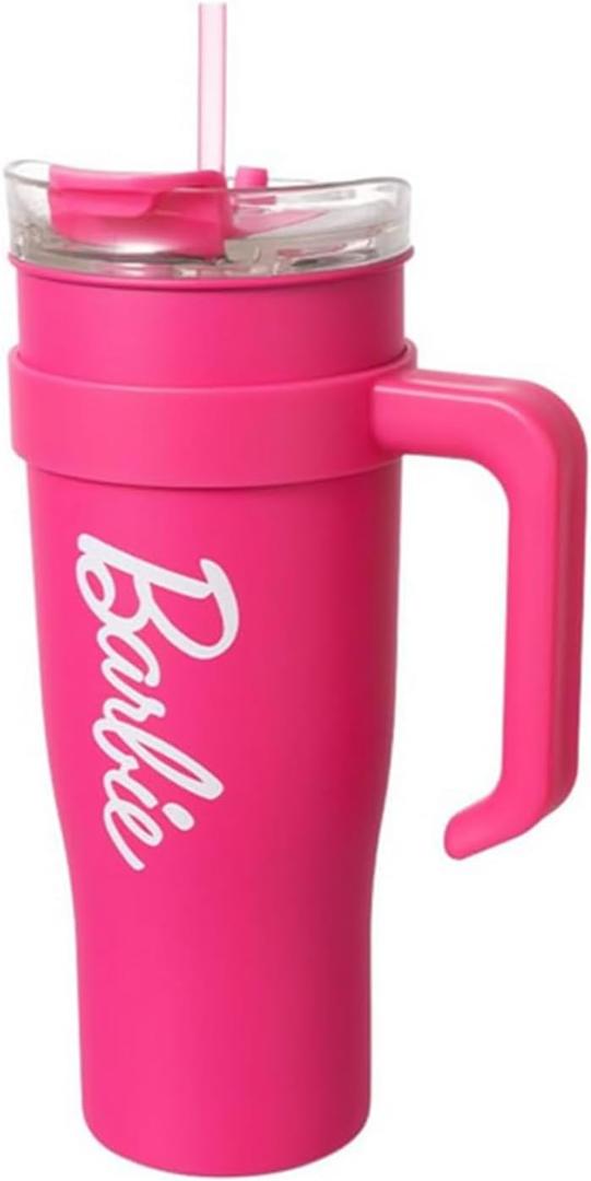MINISO Barbie Water Bottle, Barbie Tumbler Steel Cup with Handle and Straw, Barbie Cup for Gym, Hiking Travel (1600mL) - Fashionable and Functional Drinkware