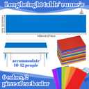 Panelee 12 Pcs Colorful Plastic Table Runner 14 x 108 Inch Rainbow Disposable Table Runner for Birthday Bridal Wedding Dinner Birthday Banquet Party Event Decoration