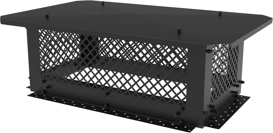 Chimney Cap, 13" x 24" Chimney Cover, Chimney Rain Caps, Adjustable Fireplace Chimney Caps for Outside to Fit Existing Clay Flue Tile Sizes, Black (13"x24")