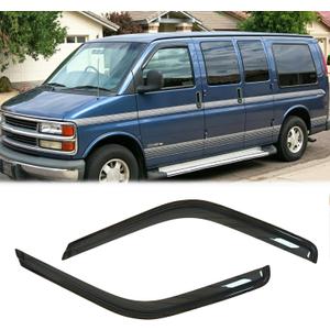 2pc Original Shatterproof Window Wind Deflector for Express/Savana 96-20,Outside Mount Rain Guard Set,Nice Looking Window Visor for Car,Vent Deflector for 96-20 Express/Savana 1500/2500/3500 92455
