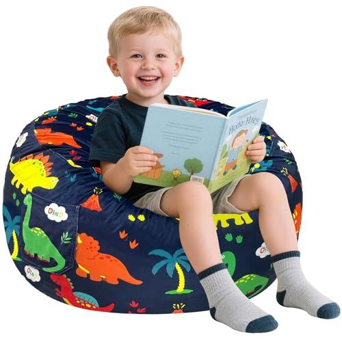Jorbest Dinosaur Bean Bag Chair for Kids Teens and Adults, Memory Foam Bean Bag Chairs with Removable Velvet Bean Bag Cover, Soft Beanbag Lounger Sofa Bean Bag Couch with Filler for Reading, Large