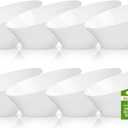 Liacere 16 Pack White Plastic Serving Bowls - 20 OZ Snack Bowl - Disposable Bowl Angled Party Table Salad and Fruit Bowl Small Serving Bowls for Chip&Candy, Ideal for Wedding & Christmas & New Year