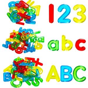 67 Pcs Plastic Practice Set Transparent Letters and Numbers Include Uppercase Letters Lowercase Letters and Numbers Colorful Plastic Letters and Numbers for Kids Counting and Spelling, Ages 3+