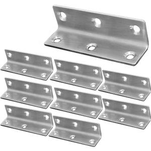 20Pcs Stainless Steel Corner Braces Heavy Duty Inside Corner Brackets, 3.14" Right Angle Support Shelf Bracket, Silver Tone Joint Fastener L Shape Bracket for Wood Furniture Cabinet Shelf