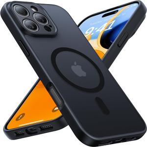 Faiono Magnetic for iPhone 16 Pro Case [Full Camera Protection][Military-Grade Protection][Compatible with MagSafe] Shockproof Protective Slim Phone Case for iPhone 16 Pro, Black