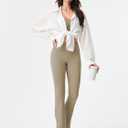 2 x AFITNE Women's Flare Leggings High Waist Yoga Pants with Pockets Tummy Control Workout Casual Bootcut Pants (XS)