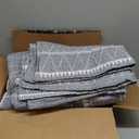 Andency Quilt King Size Set Grey (106x96 Inch), 3 Pieces(1 Striped Boho Printed Quilt and 2 Pillowcases), Bohemian Summer Lightweight Reversible Microfiber Bedspread Coverlet Sets