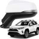 Marretoo for Toyota RAV4 Side Mirror Assembly Driver Side 2019 2020 2021 2022 2023 2024 | Power | Heated | Turn Signal | BSM (Blind Spot Monitoring) | Replaces TO1320384, TO1320388| WHITE (LH)