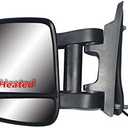 LONGLING Replacement Extension Long Arm Driver Left Side Mirror Manual Folding Electric Heated Glass with Signal Light Fit RAM Promaster 1500 2500 3500 From 2014 to Onward