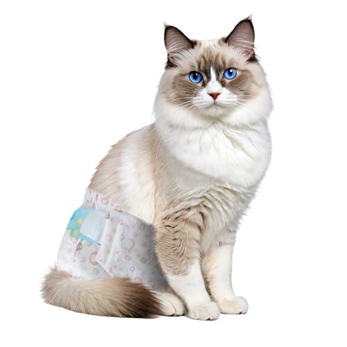 Disposable Cat Diapers, 38 Count – Perfect for Both Male and Female Cats, for Elderly, (L) Incontinent, or Post-Surgery Cats and Dog – Leak-Proof, Super Absorbent & Hypoallergenic Pet Diapers
