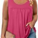 Eytino Plus Size Tank Tops for Women Sleeveless Crew Neck Summer Casual Loose Tee Shirts, Size 2X