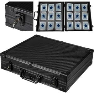 Abbylike Top Loader Binder with Lock Hold 288 Top Loaders Black Hard Cases 9 Pocket 16 Double Sided Pages Card Folders for Collection Compatible 3 x 4'' Trading Sports Cards