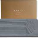 Quick Dry Stone Bath Mat  Diatomaceous Earth Foot Pad, Super Absorbent Hard Shower Rug  Modern Anti-Slip Design for Bathroom Floor, 23.6x15.3in, Deep Charcoal  The Horizon