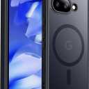 SPIDERCASE Magnetic for Google Pixel 9A Case, Military Grade Drop Protection Slim Translucent Matte Shockproof Anti-Fingerprint Phone Case for Pixel 9A, Black