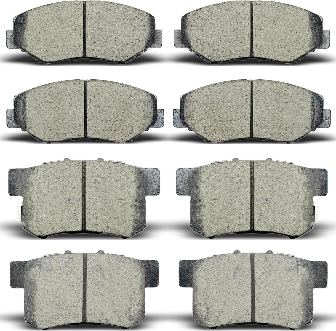 8pcs Ceramic Front Rear Brake Pads Fit For 2005 2006 Honda CR-V, for 2012 2013 2014 2015 2016 Honda CR-V FWD ONLY