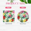 40PCS Hawaiian Luau Party Decoration, Luau Decoration Aloha Tropical Palm Leaves Tableware Supplies Hawaii Disposable Plates, Napkins, Party Supplies for Birthday Summer Kid