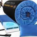 Sleeping Pad,3-inch Thick Memory Foam Camping Mattress,Portable Roll-Up Mat for Car/Tent/Floor/Cot/Travel,Comfortable Pad for Guests Sleepover (Blue)