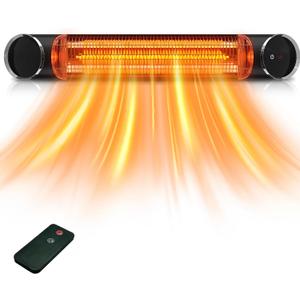 Electric Outdoor Heater, Infrared Patio Heater for Outdoor/Indoor Use, Wall Mounted/Ceiling/Infrared Heater Outdoor, 1500W Electric Patio Heater, MATT BLACK