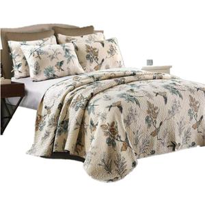 Flying Birds Printing Queen Comforter Coverlet Sets 3 Piece, Comfy Cotton Home Collections Bedspread Quilt Bedding Sets
