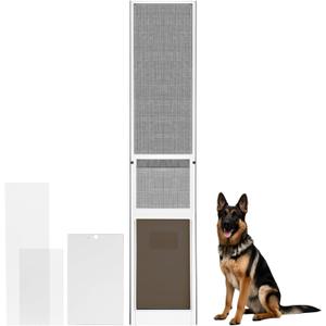 XL Dog Door for Sliding Glass Door, Extra Large Patio Doggy Door Insert for Sliding Door, Height Adjustable from 44" to 84", Flap Width: 14 inch