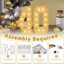 imprsv 4FT Light Up Numbers, Marquee Numbers 40th Birthday Decorations for Women Men, Large Light Up 40 Birthday Women Foam Board Anniversary Party Decorations Arch Kit (DIY)