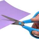 Westcott 8" Straight Stainless Steel Soft Handle Scissors, Assorted Colors, Pack of 15