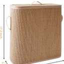 Bamboo Toilet Paper Storage Basket with Lid & Handle