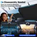 KUST Upgraded 2 Pack Retractable Automotive Sunshade Car Window Sunshades (Not fit for Truck), Adjustable Auto Thickened Sunshade, Car Accessories for All Season, Black and Silver, Blocks UV Rays